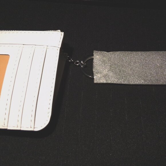 Michael Kors Jet Set Quilted Travel Zip Top Wallet with Coin Pouch Optic White - Picture 12 of 15